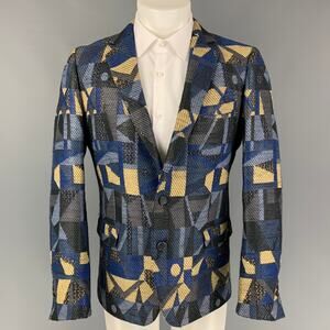 WALTER VAN BEIRENDONCK SS 14 Size 42 Grey Multi-Color Woven Sport Coat